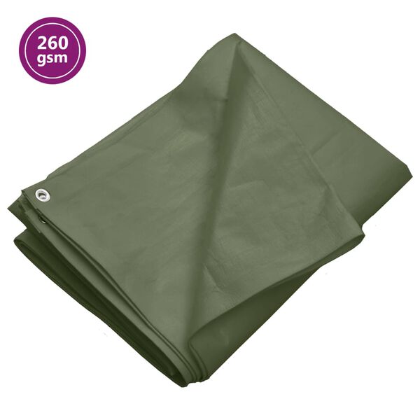 vidaXL B&acirc;che 260 g/m&sup2; 8x10 m Vert PEHD