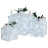 vidaXL Bo&icirc;tes-cadeaux de No&euml;l d&eacute;coratives 3 pcs Ext&eacute;rieur Int&eacute;rieur