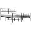 vidaXL Cadre de lit métal sans matelas avec pied de lit noir 150x200cm