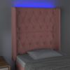 vidaXL T&ecirc;te de lit &agrave; LED Rose 83x16x118/128 cm Velours