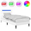 vidaXL Cadre de lit avec bandes LED Blanc 80 x 200 cm Simili cuir