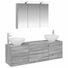 vidaXL Ensemble de mobilier de salle de bain 4 pc Sonoma gris