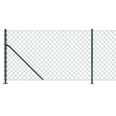 vidaXL Clôture à mailles losangées avec bride vert 0,8x25 m