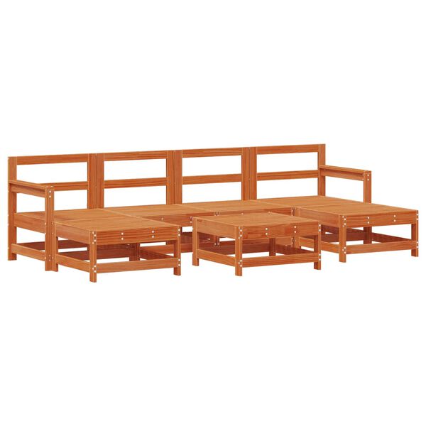 vidaXL Ensemble de salon de jardin 7 pcs Brun Cir&eacute; Pin massif