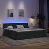 vidaXL Lit avec rangement et LED Gris fonc&eacute; 200 x 200 cm Velours