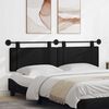 vidaXL T&ecirc;te de lit suspendue Montage mural Noir 190 x 55 x 5 cm tissu