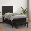 vidaXL Sommier &agrave; lattes de lit avec matelas Noir 100x200 cm Similicuir