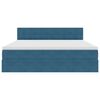 vidaXL Lit de Rangement avec matelas Bleu fonc&eacute; 180 x 200 cm Velours