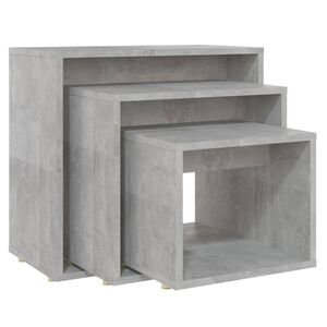 vidaXL Tables gigognes 3 pcs Gris b&eacute;ton Agglom&eacute;r&eacute;
