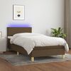 vidaXL Sommier &agrave; lattes de lit et matelas et LED Marron fonc&eacute; 90x190cm