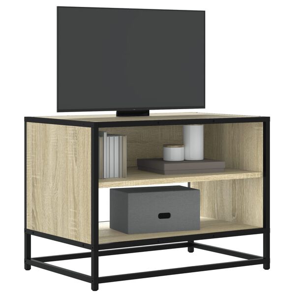 vidaXL Meuble TV chêne sonoma 61x40x46 cm bois d'ingénierie et métal