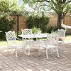 vidaXL Ensemble de salle &agrave; manger pour jardin 5 pcs Blanc Aluminium