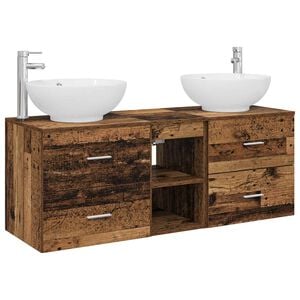 vidaXL Ensemble de mobilier de salle de bain 3 pc Bois ancien