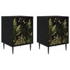 vidaXL Table de chevet RHENEN 2 pc Ch&ecirc;ne noir 36 x 33 x 51 cm