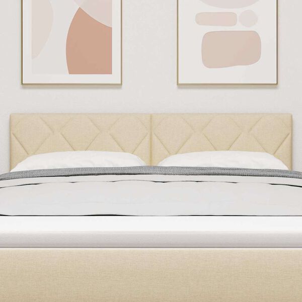 vidaXL T&ecirc;te de lit Cr&egrave;me 144 cm tissu