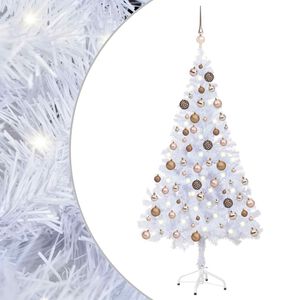 vidaXL Arbre de No&euml;l artificiel pr&eacute;-&eacute;clair&eacute;/boules 120 cm 230 branches