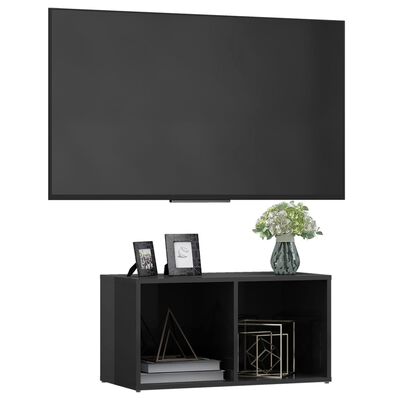 vidaXL Meuble TV gris brillant 72x35x36,5 cm bois d’ingénierie