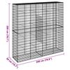 vidaXL Panier gabion avec couvercle 200x50x200 cm fer galvanisé