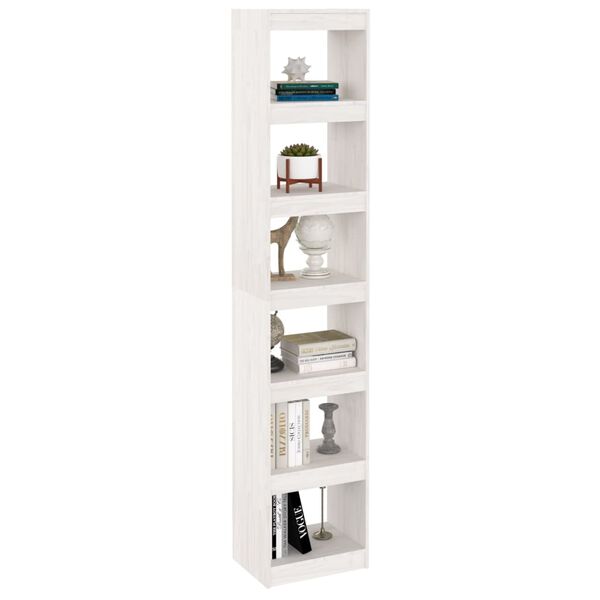 vidaXL Biblioth&egrave;que/S&eacute;parateur de pi&egrave;ce Blanc 40x30x199 cm Pin massif