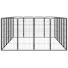 vidaXL Parc pour chien 20panneaux Noir 50x100cm Acier enduit de poudre