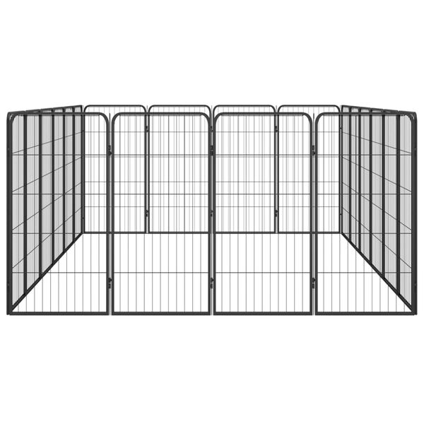 vidaXL Parc pour chien 20panneaux Noir 50x100cm Acier enduit de poudre