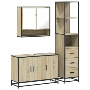 vidaXL Ensemble de meubles de salle de bain 3 pcs ch&ecirc;ne sonoma
