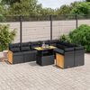 vidaXL Salon de jardin 10 pcs avec coussins noir r&eacute;sine tress&eacute;e