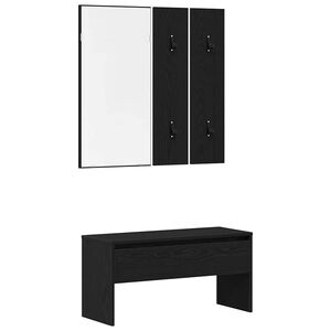 vidaXL Ensemble de meubles d'entr&eacute;e 4 pc Ch&ecirc;ne noir 80 x 30,5 x 40 cm