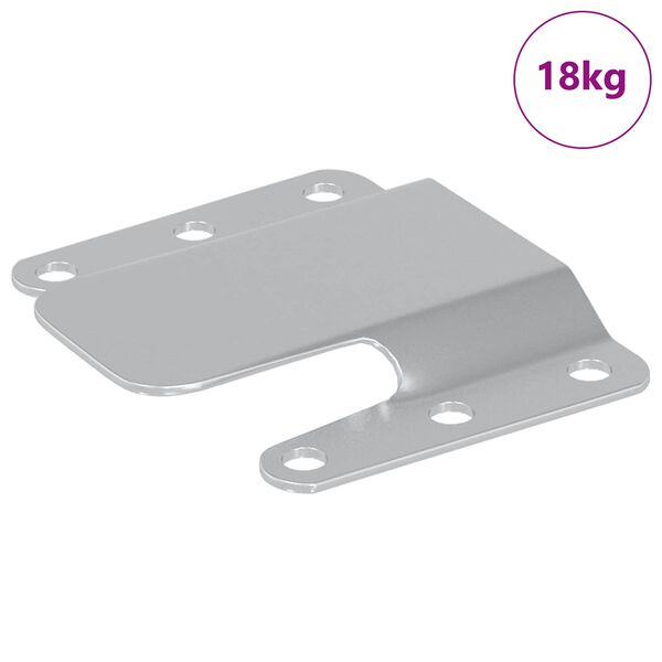 vidaXL Support de montage encastr&eacute; 419 pcs Argent&eacute; 75 x 66 x 1,4 mm