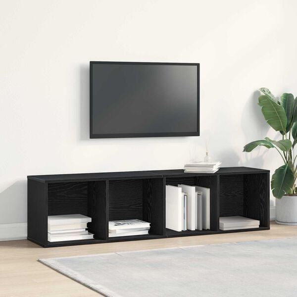 vidaXL Biblioth&egrave;que Ch&ecirc;ne noir 143 x 30 x 36 cm Bois d'ing&eacute;nierie