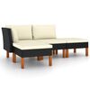 vidaXL Salon de jardin 4 pcs avec coussins R&eacute;sine tress&eacute;e Noir