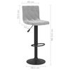 vidaXL Tabourets de bar lot de 2 gris clair velours