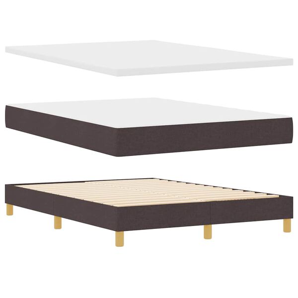 vidaXL Lit &agrave; ressorts avec matelas Marron fonc&eacute; 140 x 190 cm tissu