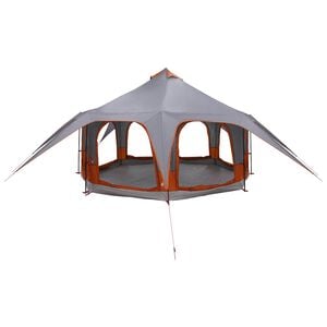 vidaXL Tente familiale Gris et orange 5 personnes