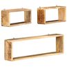vidaXL Ensemble d'&eacute;tag&egrave;re cube 3 pcs bois solide de manguier