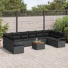 vidaXL Ensemble de canap&eacute; de jardin avec coussin 11 pcs Noir polyrotin