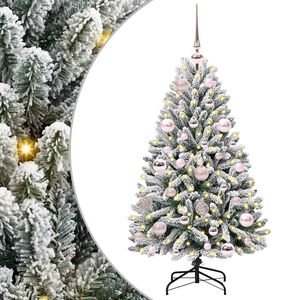 vidaXL Sapin de No&euml;l artificiel Vert et blanc 120 cm PVC et m&eacute;tal