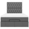 vidaXL Cadre de lit ottoman avec matelas gris fonc&eacute; 120x200cm tissu