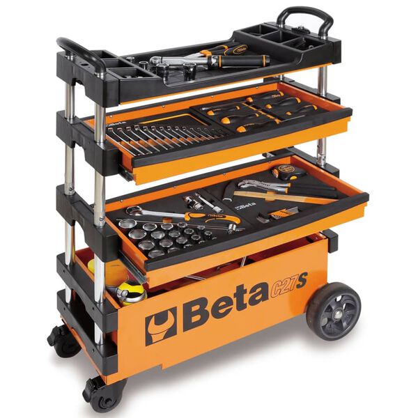 Beta Tools chariot &agrave; outil repliable C27S-O en acier orange