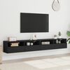 vidaXL Meubles TV muraux 2 pcs noir 100x30x30 cm bois d'ing&eacute;nierie