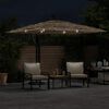 vidaXL Parasol de jardin avec LED et m&acirc;t en acier marron 269x269x235cm