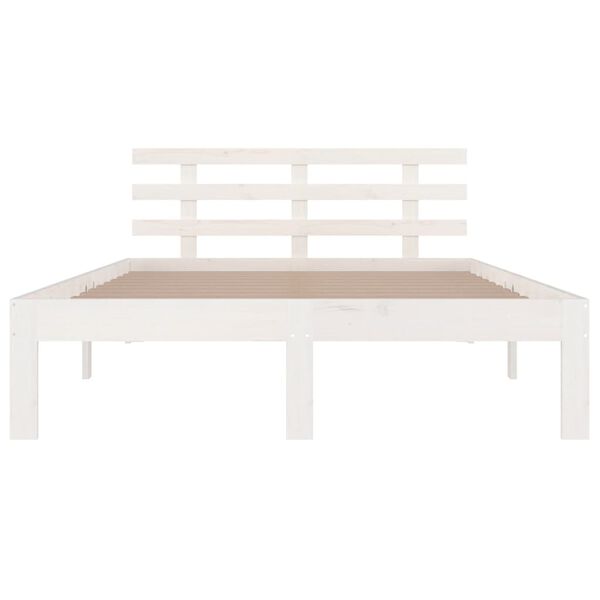 vidaXL Cadre de lit sans matelas blanc bois massif 200x200 cm