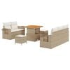 vidaXL Ensemble de canap&eacute; de jardin 10 pc Beige et cr&egrave;me polyrotin