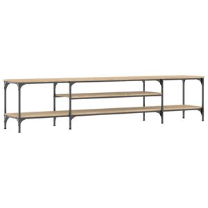 vidaXL Meuble TV ch&ecirc;ne sonoma 201x35x45 cm bois d'ing&eacute;nierie et fer