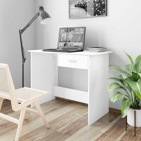 vidaXL Bureau Blanc 100 x 50 x 76 cm Bois d'ing&eacute;nierie
