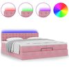 vidaXL Cadre de lit ottoman avec matelas rose 200x200 cm velours