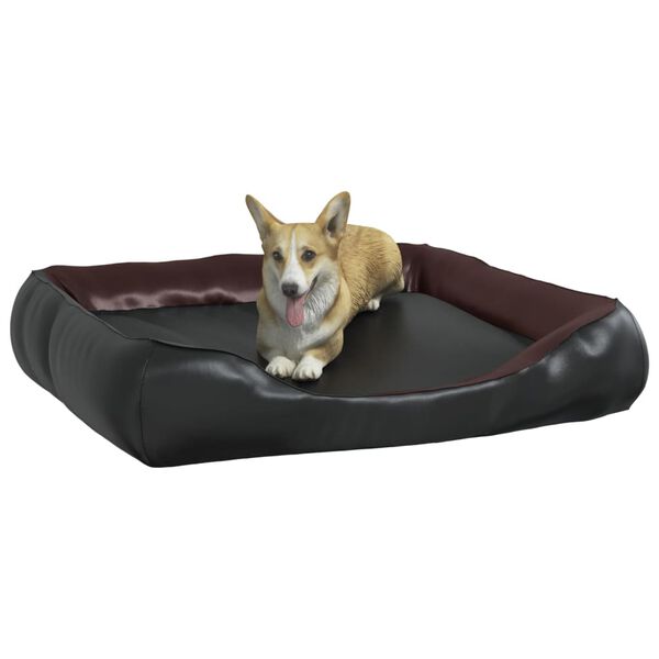 vidaXL Lit pour chien Noir et marron 105x80x25 cm Similicuir