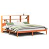 vidaXL Lit biblioth&egrave;que sans matelas cire marron 200x200 cm pin massif