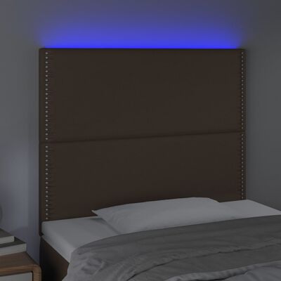 vidaXL Tête de lit à LED Marron 90x5x118/128 cm Similicuir
