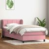 vidaXL Sommier &agrave; lattes de lit avec matelas rose 80x220 cm velours